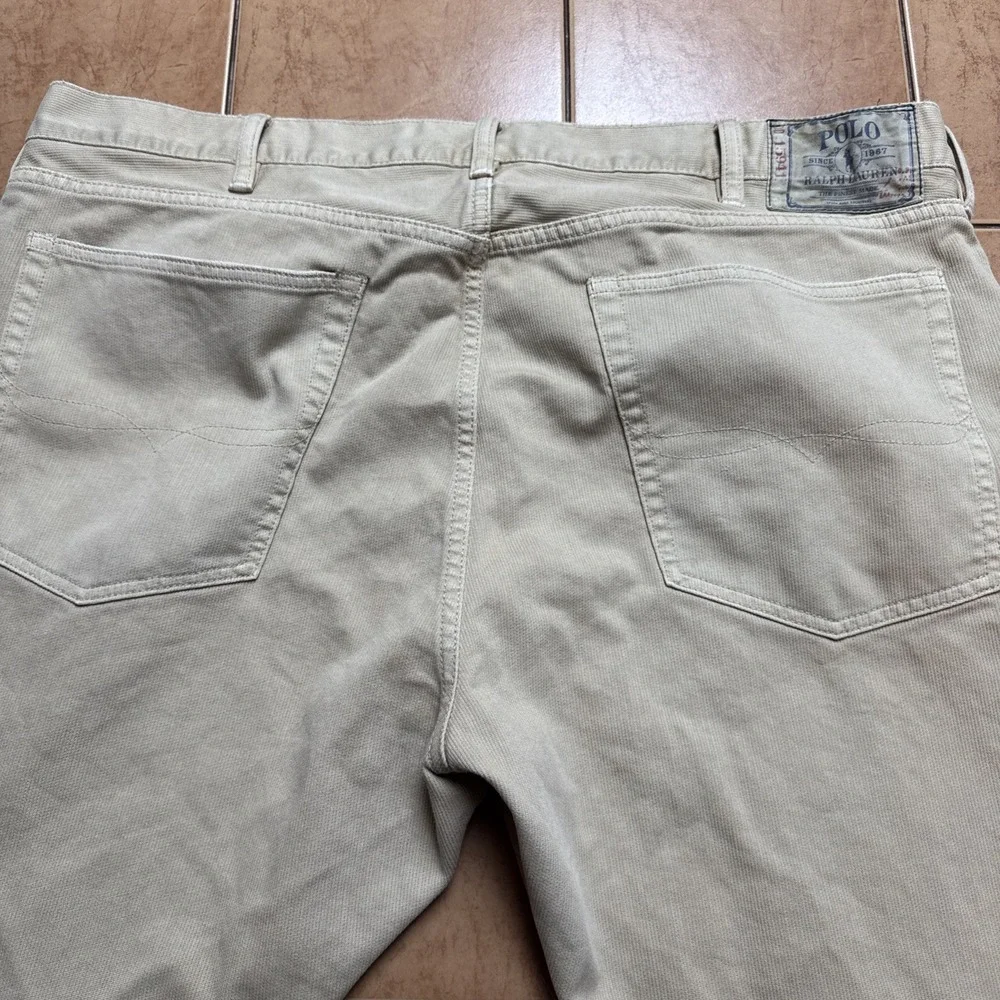 Polo Ralph Lauren Corduroy Pants Men Sz 40‎ x 33 Beige Button Fly Vintage Cords
